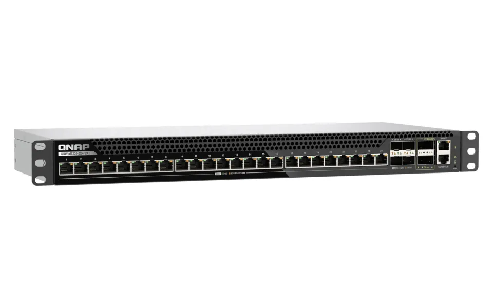 QNAP řízený switch QSW-M7230-2X4F24T (24x 10GbE port, 4x 25Gb port, 2x 100Gb port)