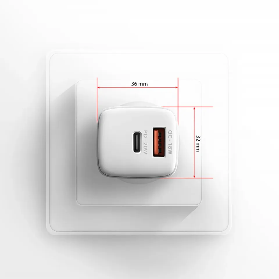 AXAGON ACU-PQ20W nabíječka do sítě 20W, 2x port (USB-A + USB-C), PD3.0/PPS/QC4+/