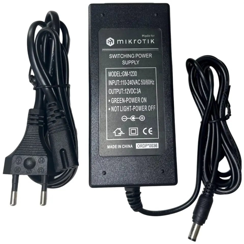 MikroTik GM-1230 napájecí adaptér 12V, 3A, výkon 36W