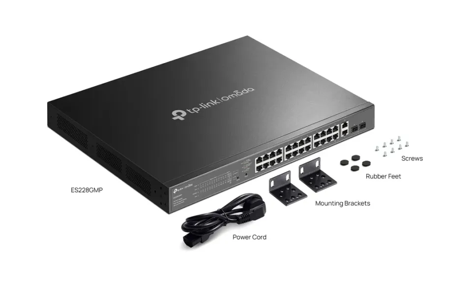 TP-LINK ES228GMP Omada 28-Port Gigabit Easy Managed Switch s 24-Porty PoE+