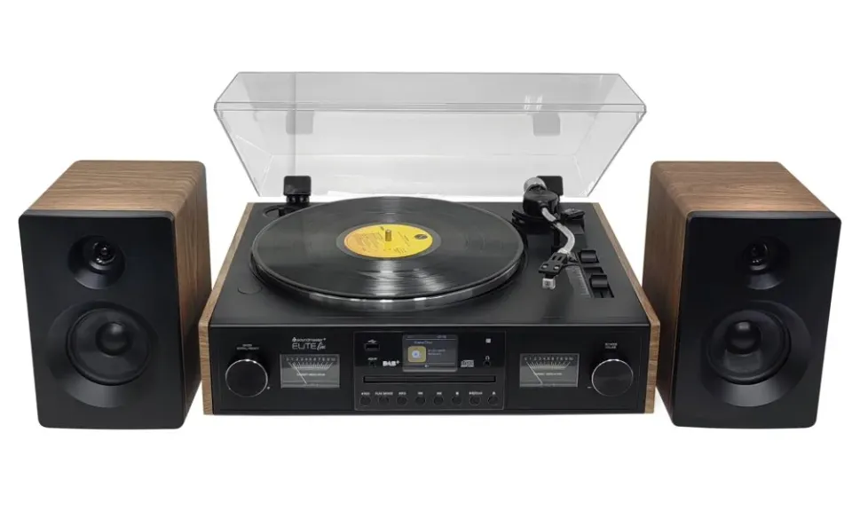 Soundmaster Elite line PL920/ Gramofon/ CD/ BT/ DAB+/ MP3/ 2x12,5W RMS/ černý