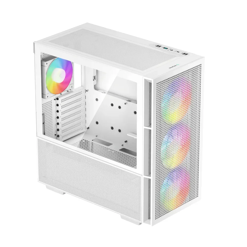 DEEPCOOL skříň CH560 / MidT/ 3x140 a 120mm ARGB fan / USB 3.0 / tvrzené sklo / bílá
