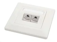 Solarix Zásuvka CAT5E STP 2 x RJ45 pod omítku bílá SX9-2-5E-STP-WH