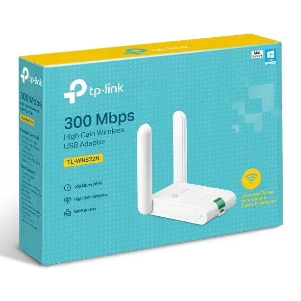TP-LINK TL-WN822N Wifi USB adapter, 300Mbps,klient se zvýšeným výkonem