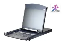 ATEN KL1108VN-AXA-AG 8-Port Cat 5 Dual Rail 19" LCD KVM over IP Switch with Virt