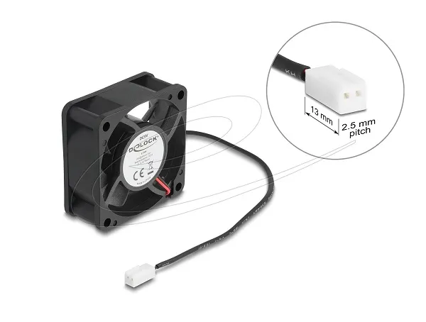 Delock Axiální ventilátor: 5 V DC, 60 x 60 x 25 mm, černý