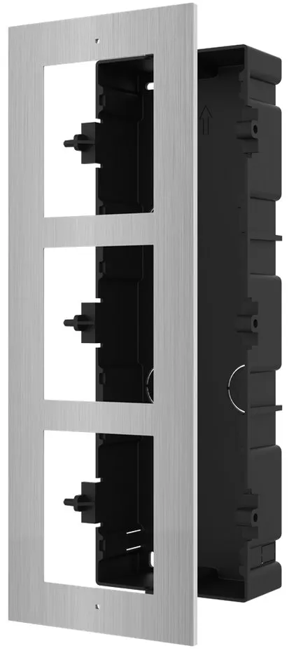 Hikvision DS-KD-ACF3/S - 3x rámeček pro zápustnou instalaci IP dveřního interkomu, nerez