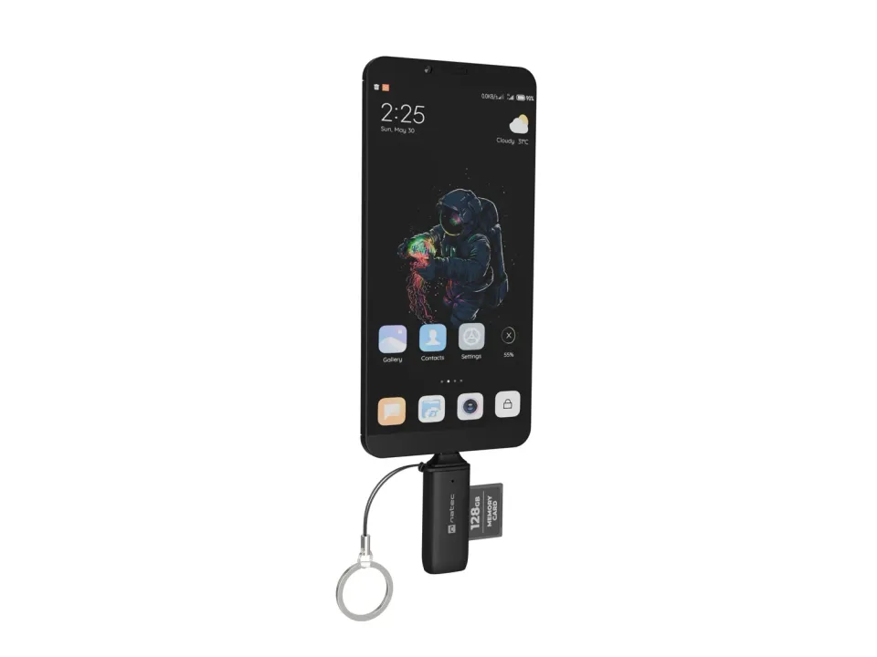 Čtečka karet Natec SCARAB C SD/MICRO SD USB 3.2 GEN 1, Černá