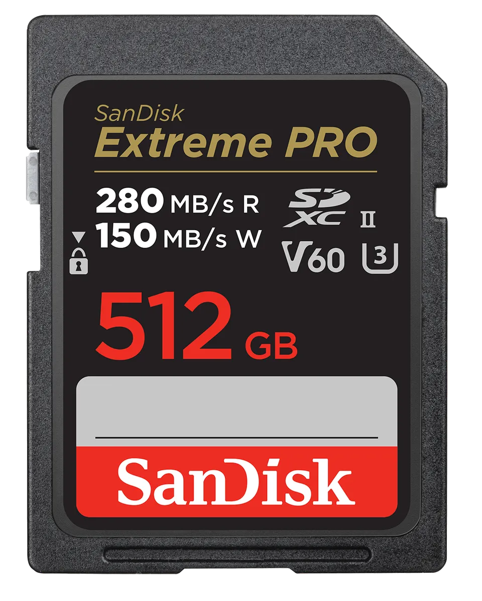 SanDisk SDXC karta 512GB Extreme PRO (R:280/W:150 MB/s, UHS-II, V60)