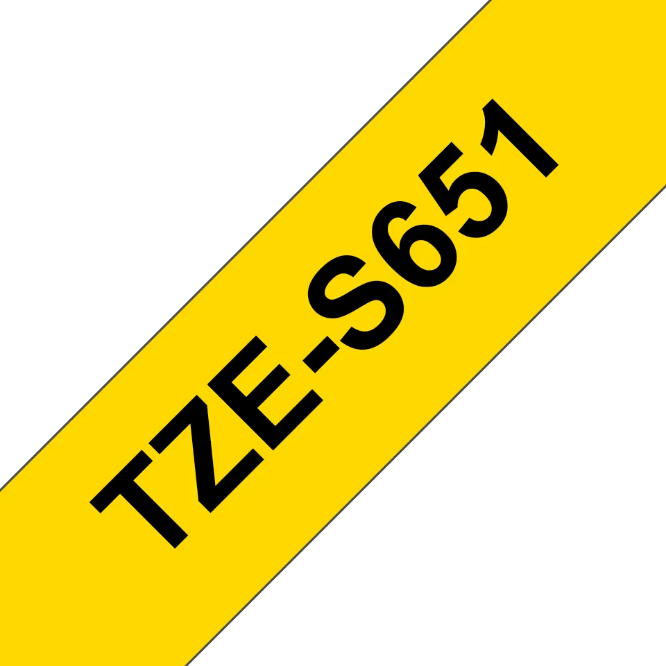 Brother - TZe-S651, žlutá / černá (24mm, extr. adhez.)