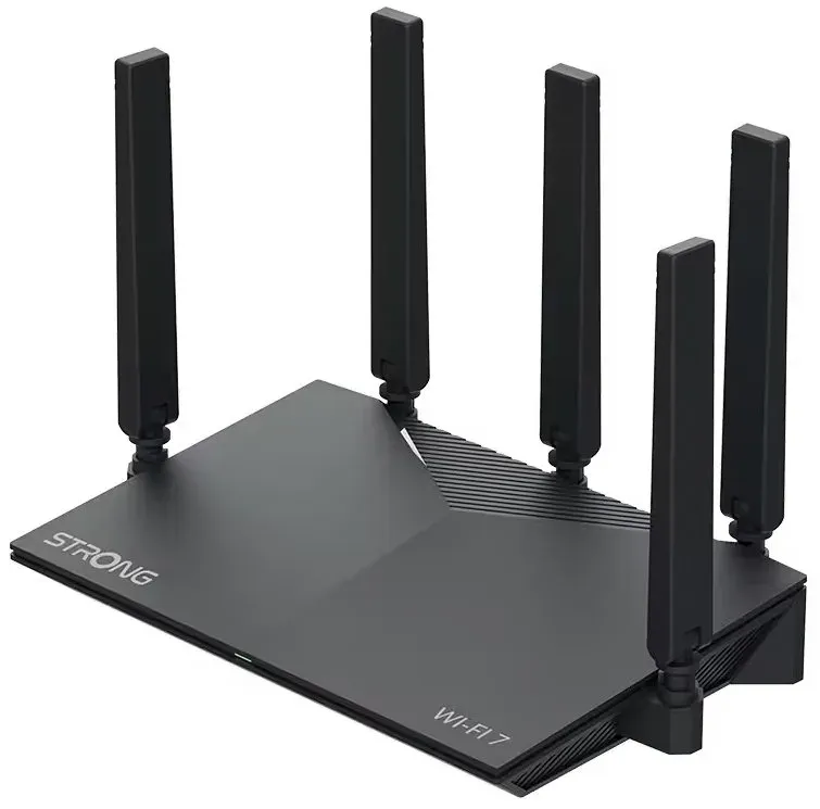 STRONG Wi-Fi 7 router ROUTERBE3600/ Wi-Fi 7/ 3600 Mb/s/ 3x LAN/ 1x WAN/ 5x vnější 3dBi anténa/ černý