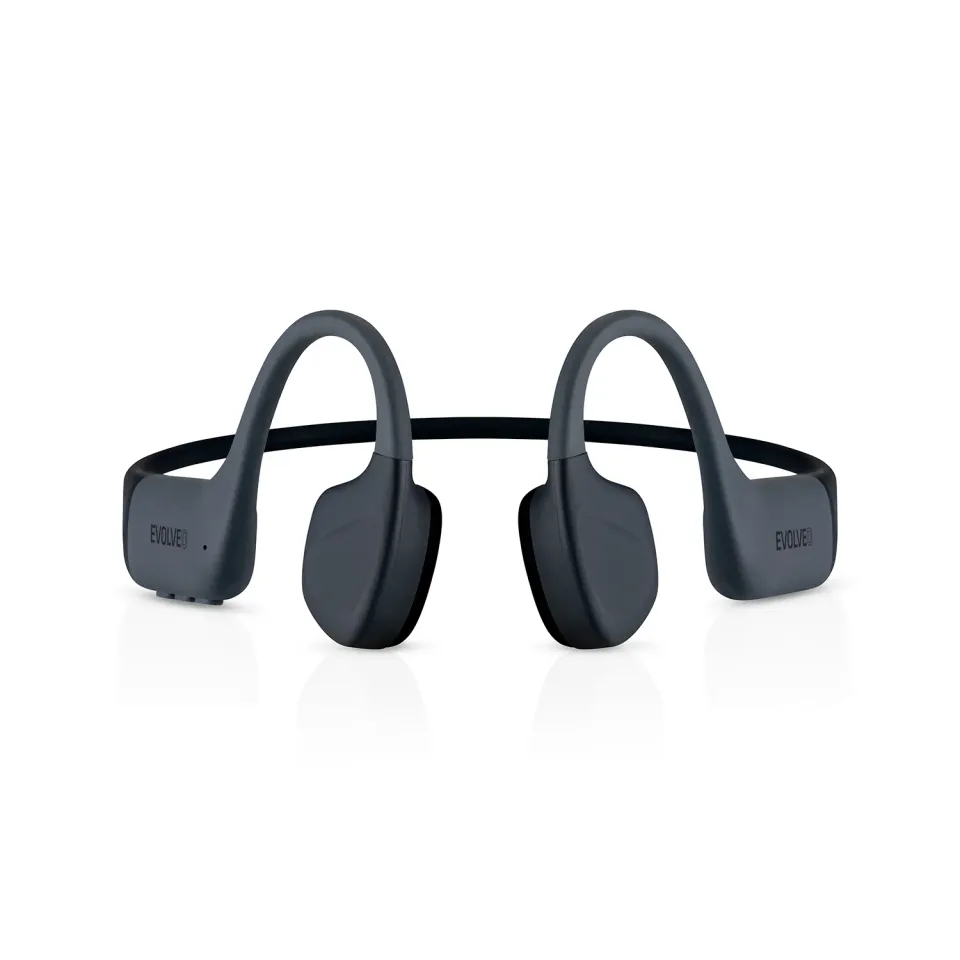 EVOLVEO BoneMax, bezdrátová sluchátka na lícní kosti, MP3 32GB, IPX8, šedé