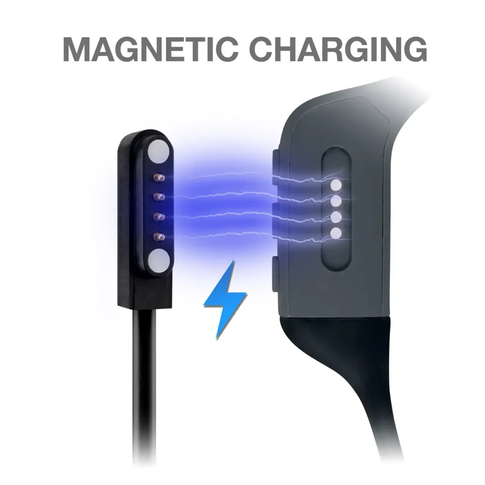 EVOLVEO BoneMax, bezdrátová sluchátka na lícní kosti, MP3 32GB, IPX8, šedé