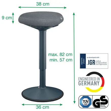 Leitz Ergo ergonomická balanční židle pro stání, tmavě šedá
