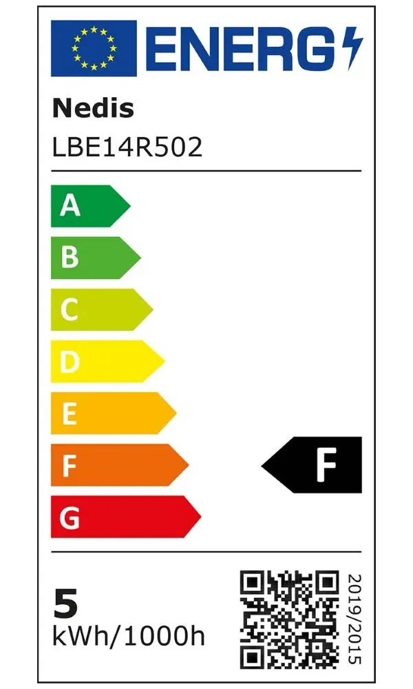 NEDIS LED žárovka E14/ R50/ 4,9 W/ 220 V/ 470 lm/ 2700 K/ teplá bílá/ matná