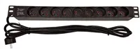 19" rozvodný panel LEXI-Net 9x230V, kabel 3m, 1U