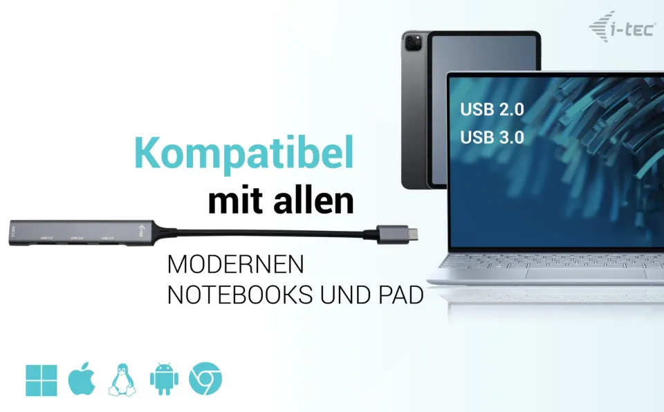 i-tec USB-C Metal HUB 1x USB 3.0 + 3x USB 2.0
