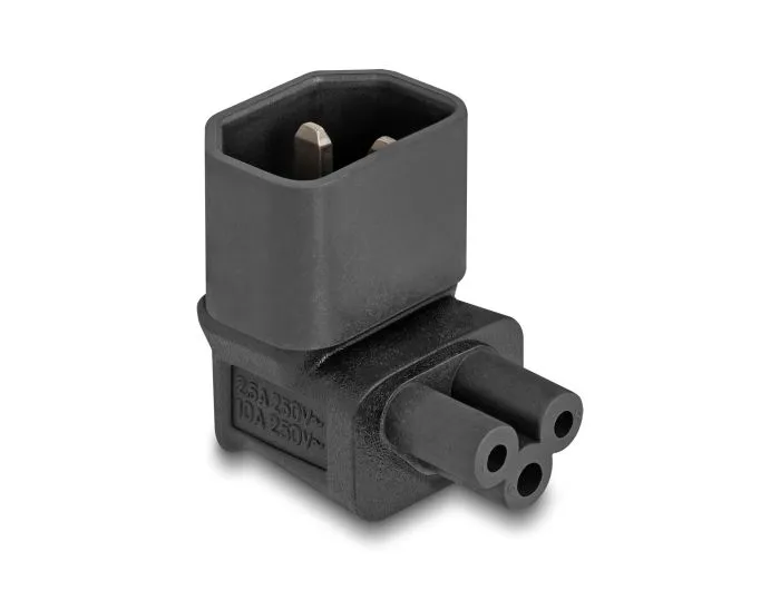 Delock Napájecí adaptér IEC 60320 – z C14 na C5, zástrčka / zásuvka, 2,5 A, 90°,