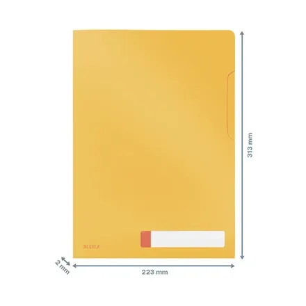 LEITZ L Desky na dokumenty Cosy A4, neprůhledný PP 200 mic, 3 ks, teplá žlutá
