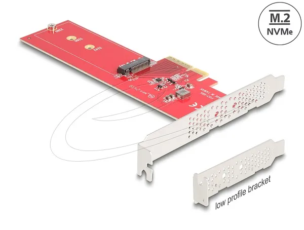 Delock PCI Express 5.0 x4 karta na 1 x interní NVMe M.2 Key M - Low Profile