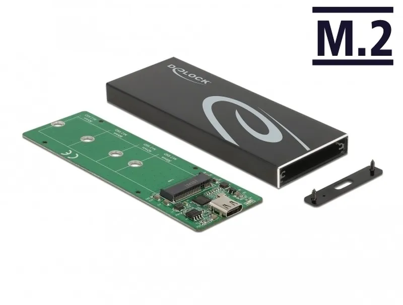 Delock Externí pouzdro pro M.2 SATA SSD se USB Type-C samice