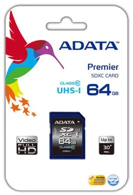 ADATA/SDXC/64GB/UHS-I U1 / Class 10