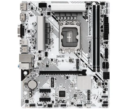 ASROCK B760M-HDV/M.2 (intel 1700 12+13gen, 2xDDR5 7200MHz, 4xSATA3, 2x M.2, HDMI+DPort +VGA, 1xGLAN, mATX)