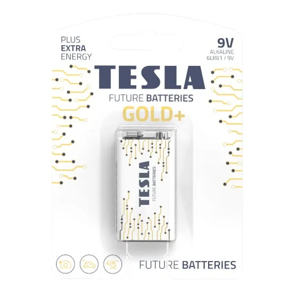TESLA GOLD+ alkalická baterie 9V (6LR61, blister) 1 ks