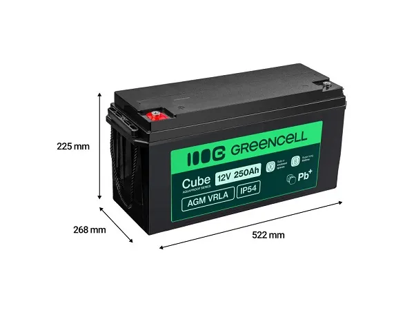 Green Cell AGM VRLA IP54 12V 250Ah baterie pro karavany, fotovoltaiku, solární p