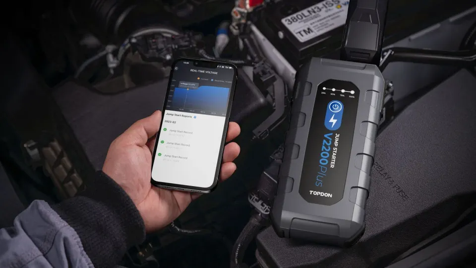 TOPDON Car Jump Starter V2200Plus, 1600mAh