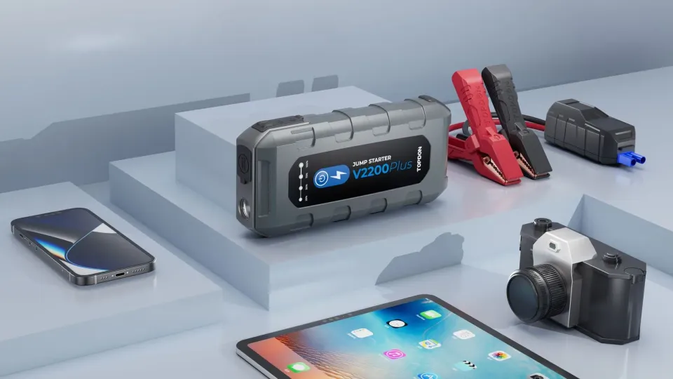TOPDON Car Jump Starter V2200Plus, 1600mAh