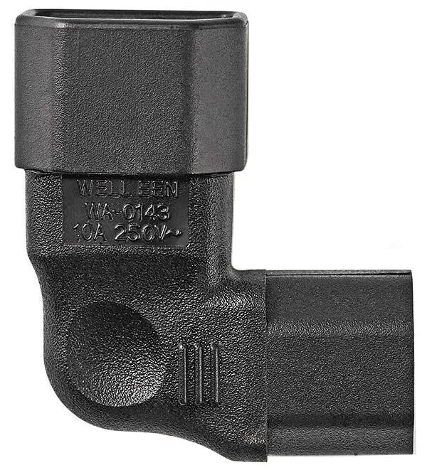 NEDIS napájecí adaptér z IEC-320-C13 na IEC-320-C14/ úhlový levý/ černý