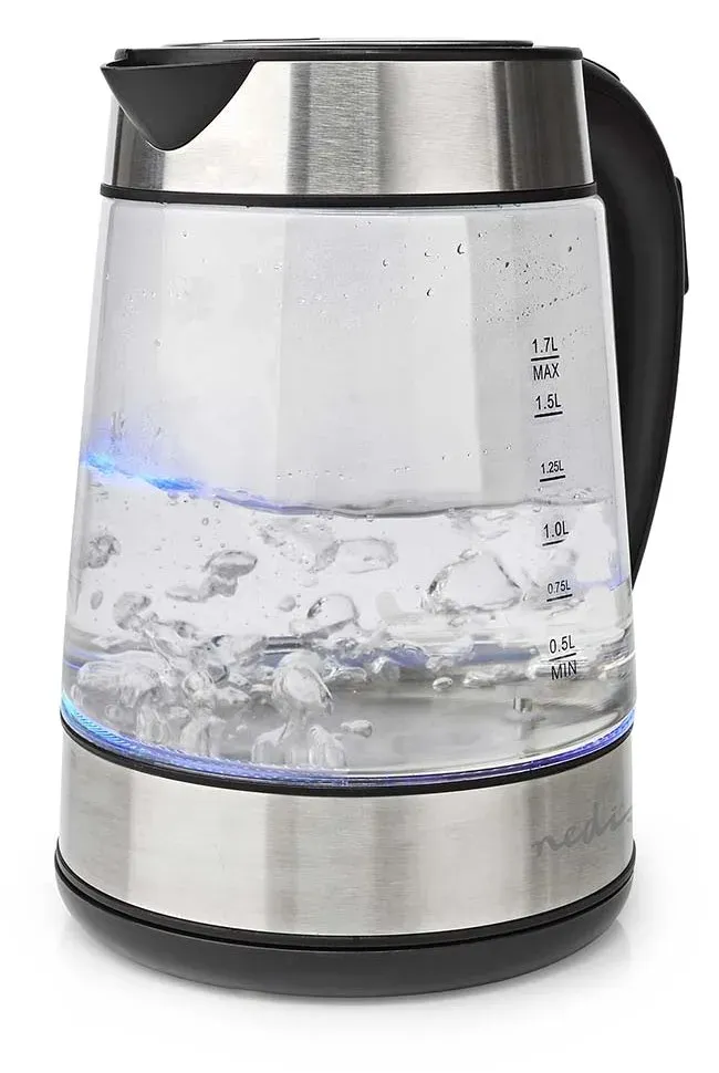 Nedis KAWK320EGS - Rychlovarná konvice | 1.7 l | Sklo | Transparentní | 60,70,80