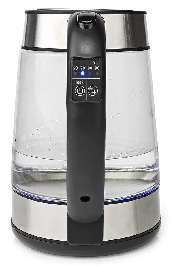 Nedis KAWK320EGS - Rychlovarná konvice | 1.7 l | Sklo | Transparentní | 60,70,80