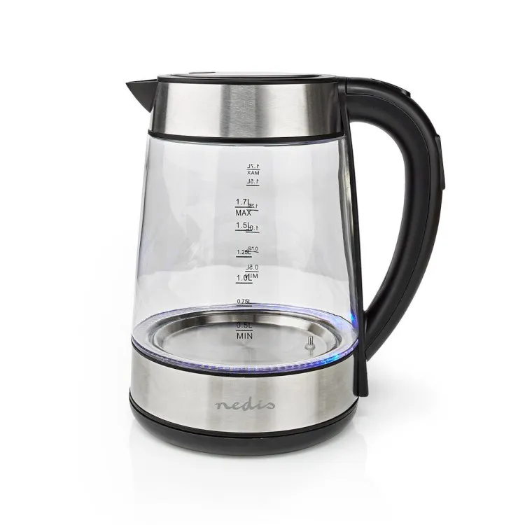 Nedis KAWK320EGS - Rychlovarná konvice | 1.7 l | Sklo | Transparentní | 60,70,80