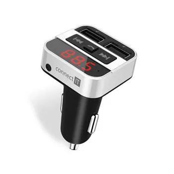 CONNECT IT InCarz Bluetooth transmitter,USB nabíječka, Handsfree, přehrávač, STŘ
