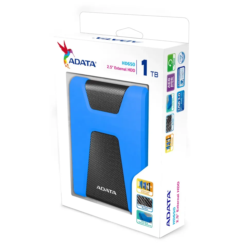 ADATA HD650/1TB/HDD/Externí/2.5"/Modrá/3R