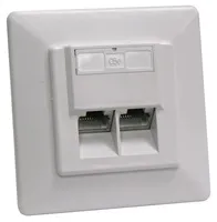 Zásuvka STP 2x RJ45 Cat5E, duální svorkovnice, pod omítku