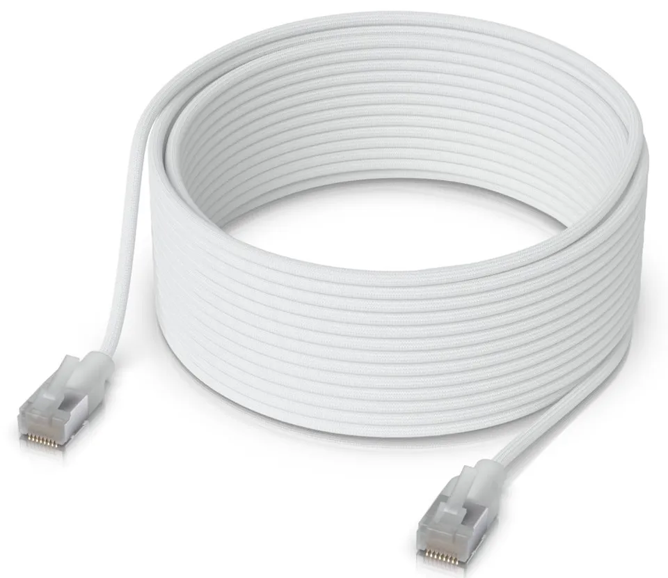Ubiquiti UniFi Premium Patch Cable 15m - Patch kabel, Cat6a, Etherlighting, bílý, délka 15m