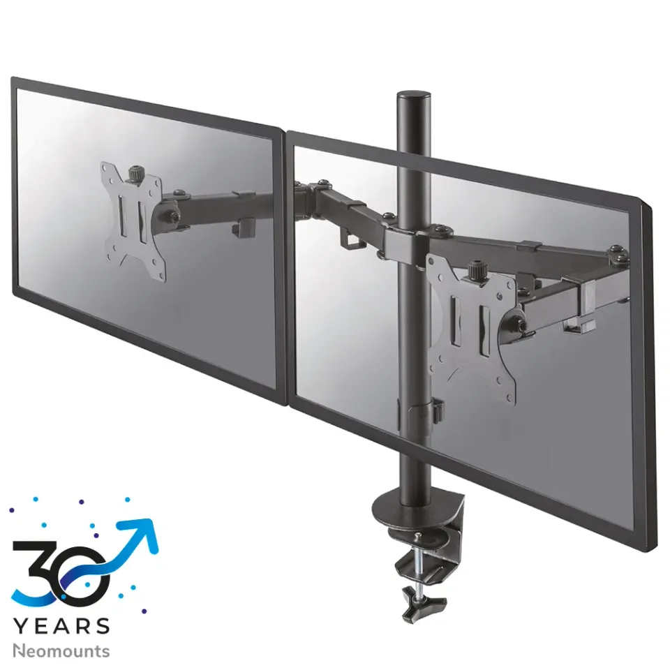 Neomounts FPMA-D550DBLACK/Držák displeje/na stůl/10-32"/svorka/VESA 100X100/nosn. 2x 8kg/2 displeje/černý