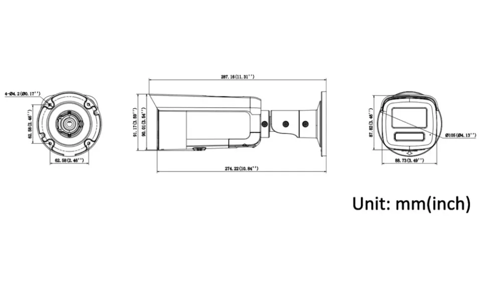 Hikvision DS-2CD2T87G3-LIS2UY/SL(2.8mm) 8MPix IP Bullet Hybrid ColorVu kamera; LED/IR 60m, 130dB, Mikrofon, IP67