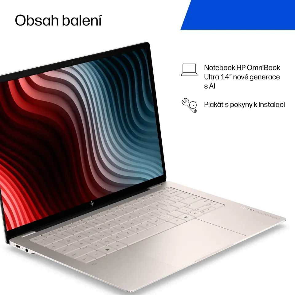 NTB HP OmniBook Ultra NG AI PC 14-kd0075ncx,Ultra 9 386H (16C) 50 NPU TOPs,50 TOPS,Touch/14.0" 3K,32GB,Win11 Pro,2Y