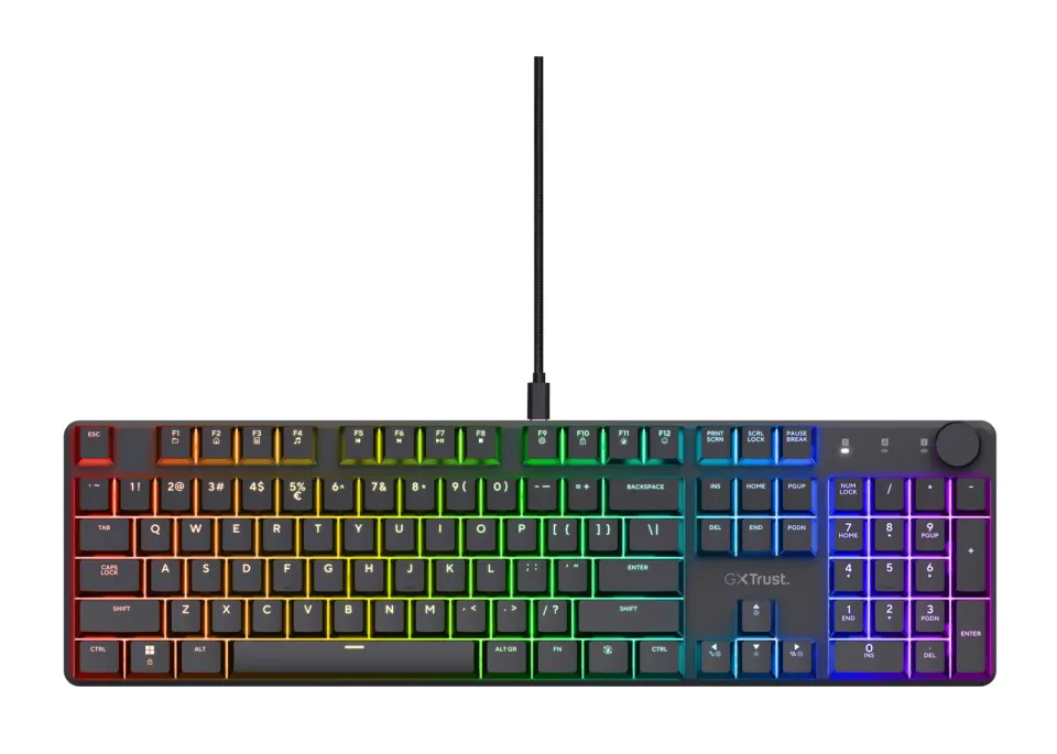 TRUST klávesnice GXT 866 TORIX Herní Klávesnice, USB, USB-C, EN