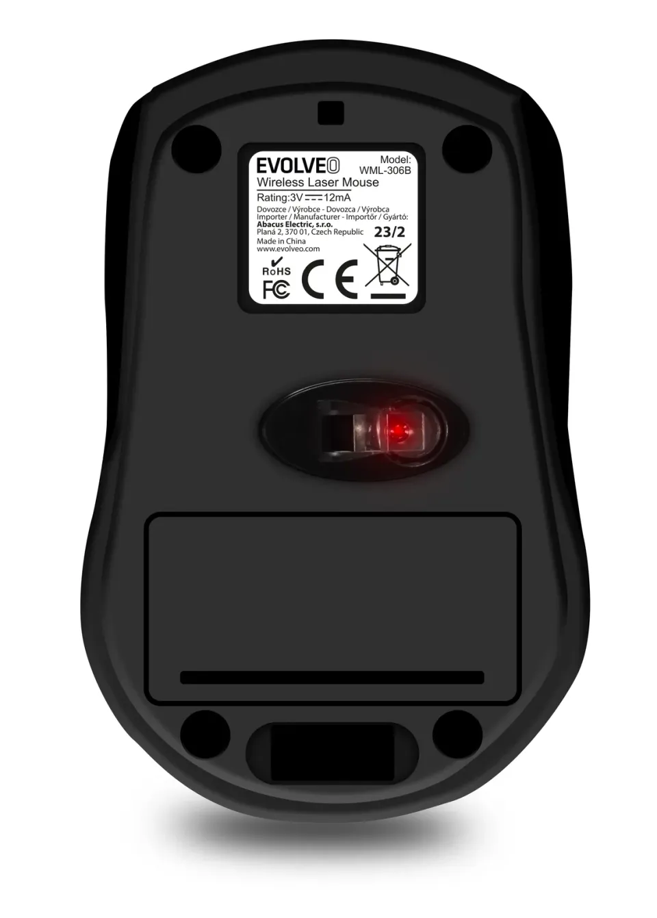 EVOLVEO WML-306B - cestovní bezdrátová laserová myš, 1 600 DPI, USB