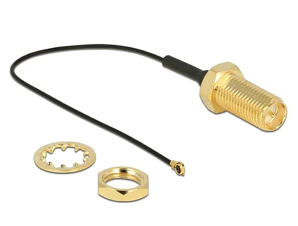 Delock Antenna Cable RP-SMA Jack Bulkhead > MHF IV/ HSC MXHP32 compatible plug 1