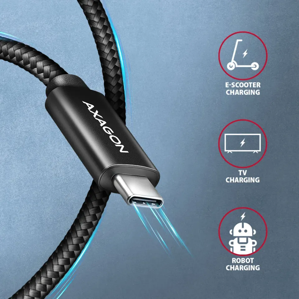 AXAGON BUCM4X-CM10AB NewGEN+ kabel USB-C <-> USB-C, 1m, USB4 Gen 3×2, PD 240W 5A