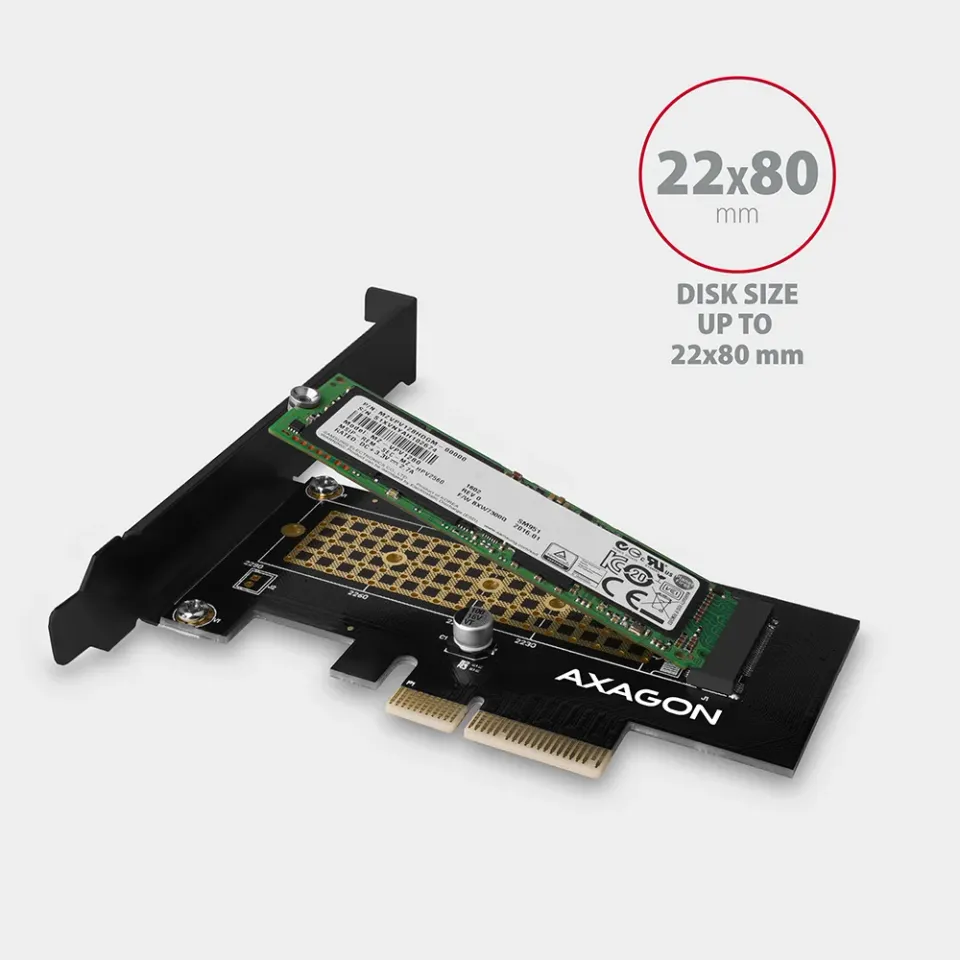 AXAGON PCEM2-N, PCIe x4 - M.2 NVMe M-key slot adaptér