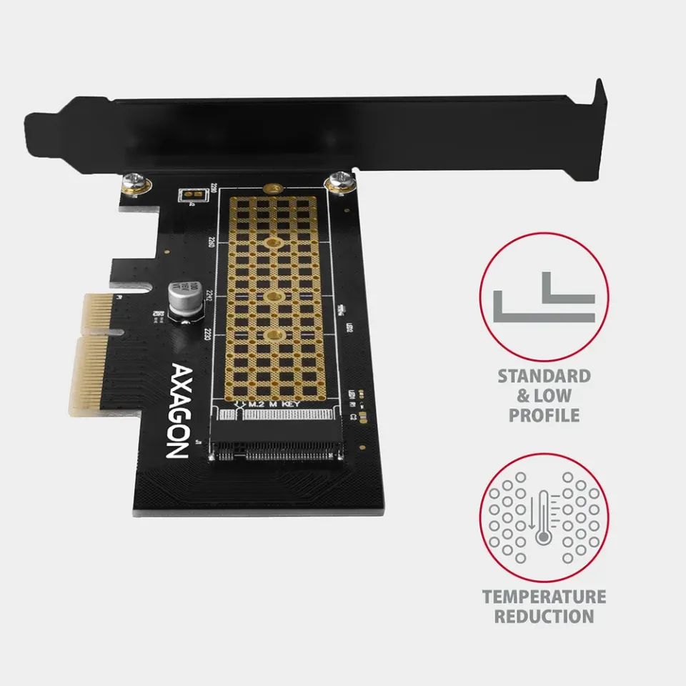AXAGON PCEM2-N, PCIe x4 - M.2 NVMe M-key slot adaptér