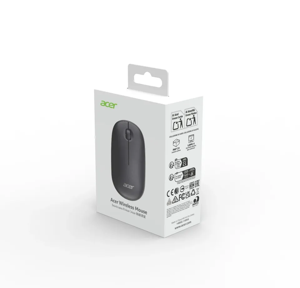 ACER Myš, Acer Wireless Bubble Mouse AMR100,RF2.4G,1600 dpi,Black
