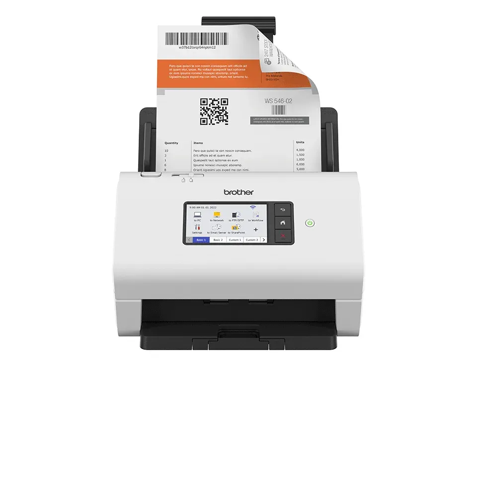 BROTHER skener ADS-4900W DUALSKEN A4 60ppm/120dual 600x600 60ADF USB LAN WIFI 5Ghz - display 10.9cm